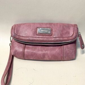 Fold Over Zip Mauve Purple Wristlet Bag Wallet​​​​​​